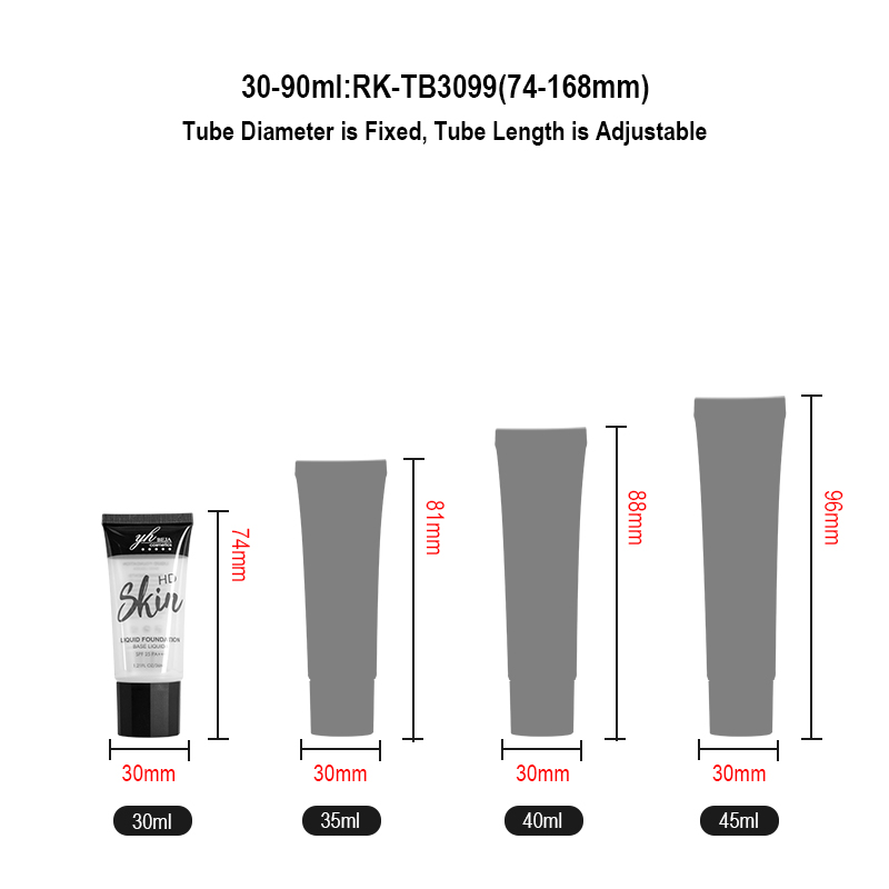 Runk cosmetic tube size