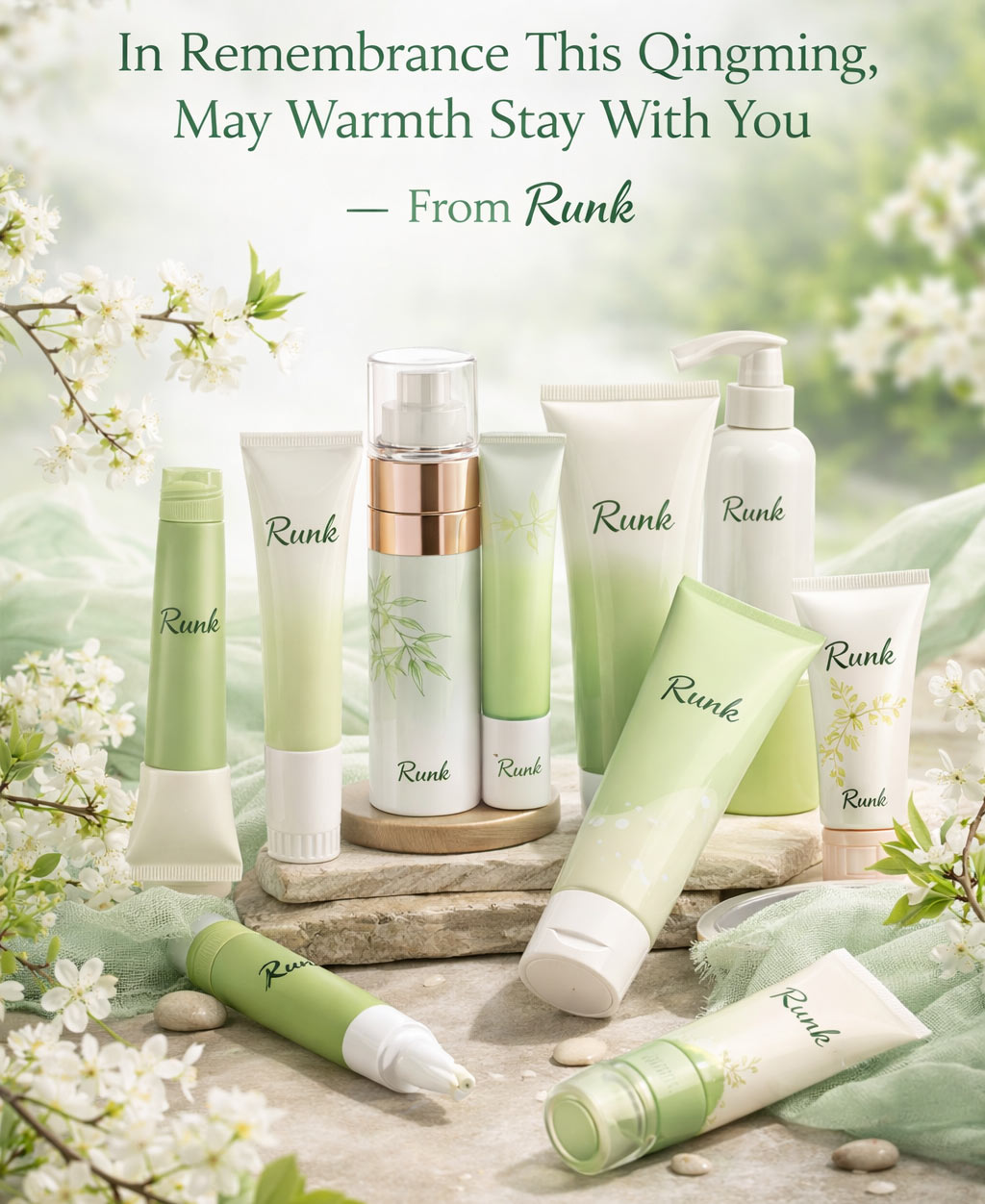 Runk cosmetic packaging tubes